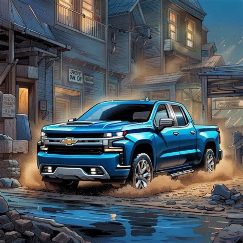 2020 Chevrolet Silverado Blue Fast Ai Generated Artwork Nightcafe