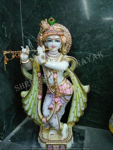 White Hindu Religious Krishna Marble Statues Size 2 To 6 Feet For