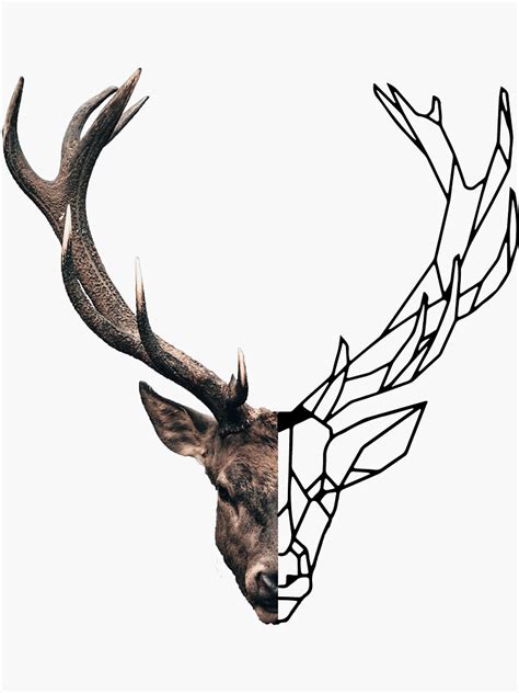 Geometric Deer Line Art Sticker For Sale By Venkatesh Redbubble