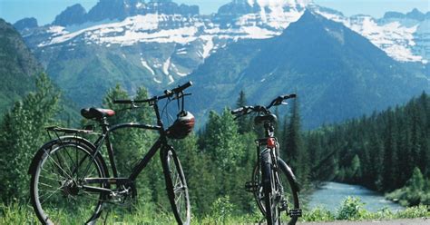 Bike Going To The Sun Road In Glacier National Park West Glacier Montana