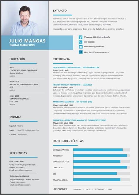 Podrás aprender cómo hacer un curriculum o incluso hacer un cv online. Formato de CV para marketing | Profesional | Pinterest ...