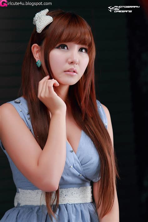 ryu ji hye blue and white dress [part 2] ~ cute girl asian girl