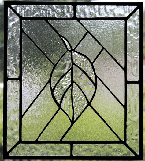 The Leaf Stained Glass Leaf Panel Clear Textured Glass Home Window Decor