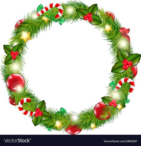 Merry Christmas Wreath Royalty Free Vector Image