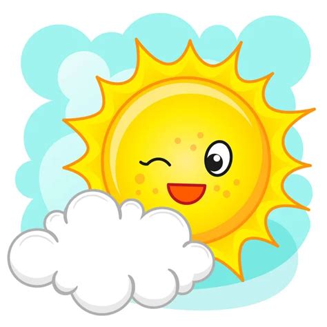 Cute Cartoon Sun With Clouds Stock Vector Image By ©clairev 2148896