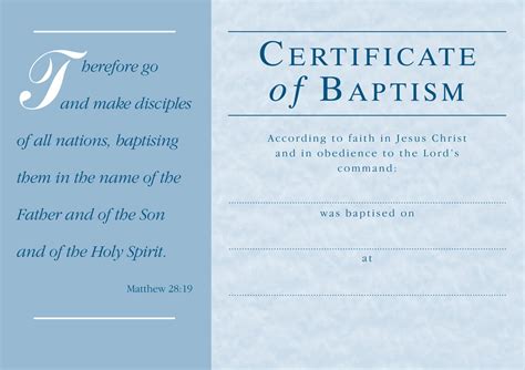 Free Baptism Certificate Template Free Printable Templates