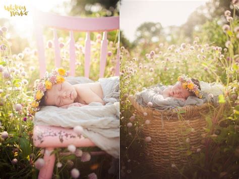 Whimsical Baby Girl Newborn Photography Organic Inspired Flower