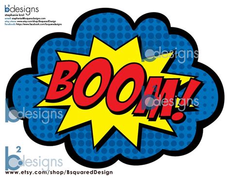 Superhero Party Signs Boom Pow Zap Bam Pop 85 X 11 Etsy