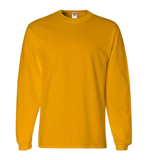 Wholesale Jerzees Mens Cotton Long Sleeve T Shirt Gold Large
