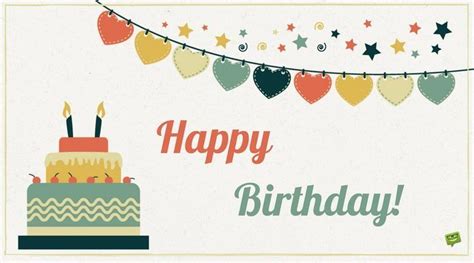 Happy Birthday Retro Card With Cake Garlands And Stardust 810×450