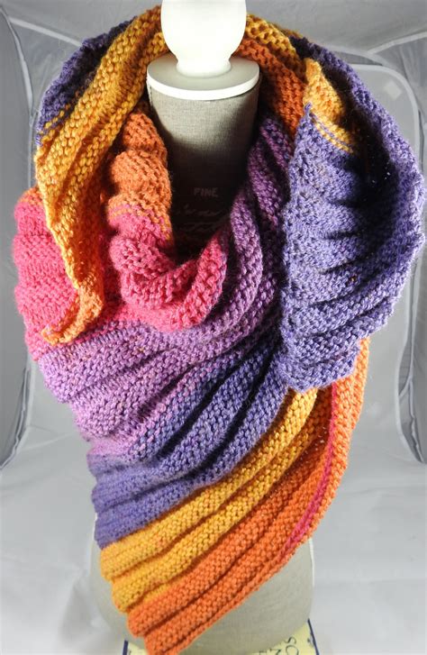 Knitted Women's Multicoloured Wrap Around Shawl - Free Shipping