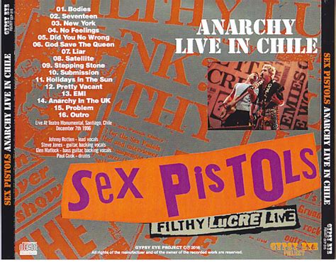 Sex Pistols Anarchy Live In Chile 1cdr Giginjapan