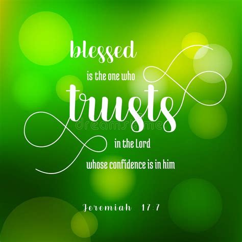 Blesses Is The One Who Trusts In The Lord From Jeremiah Stock Vector