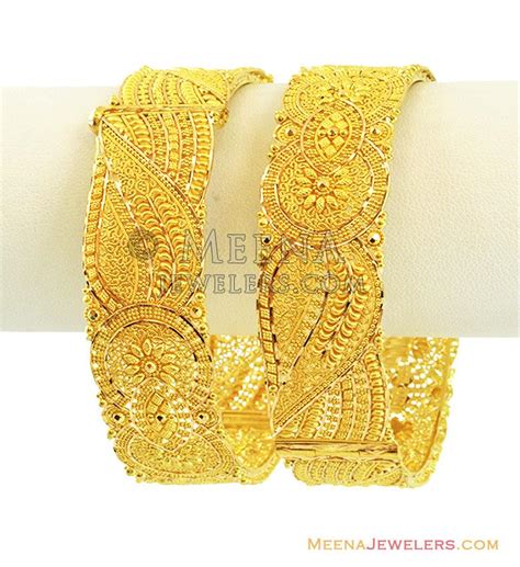 22k Gold Designer Filigree Kadas Baka12820 22k Yellow Gold Designer