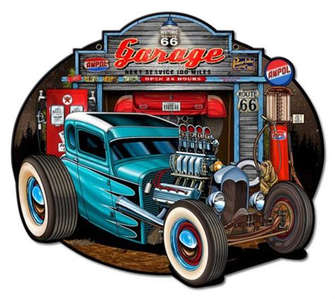 Garage Rod Metal Sign 18 X 16 Inches