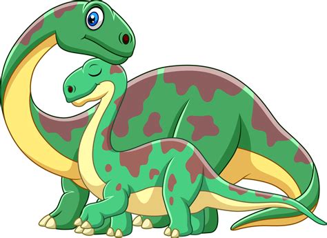 Cartoon Brontosaurus With Her Baby 8390345 Vector Art At Vecteezy