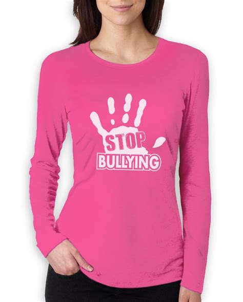 Stop Bullying Pink Shirt Day Anti Bullying Women Long Sleeve T Shirt