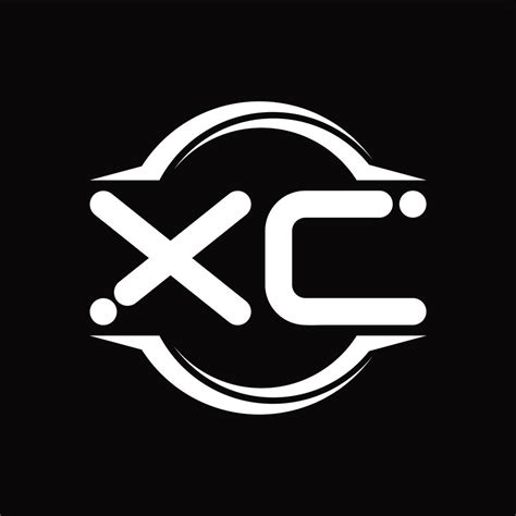 Xc Logo Monogram With Circle Rounded Slice Shape Design Template