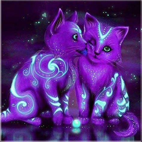 Buy Diamond Embroidery Purple Cat 5d Diy Diamond