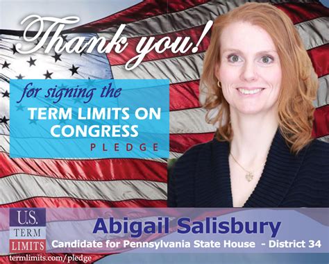Abigail Salisbury Pledges To Support Congressional Term Limits Us