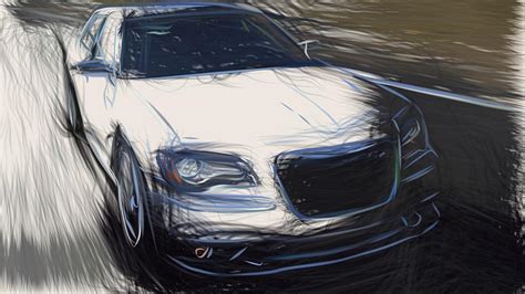 Chrysler 300 Srt8 Draw Digital Art By Carstoon Concept Fine Art America