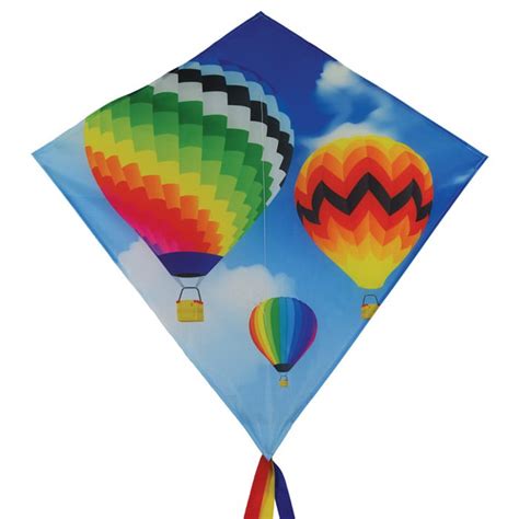 In The Breeze Hot Air Balloon 30 Inch Diamond Kite Fun Easy Flying