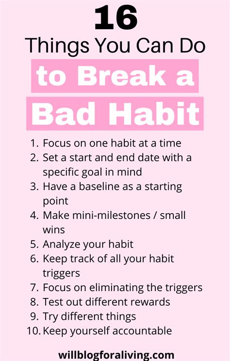 16 Things You Can Do To Break A Bad Habit In 2020 Change Bad Habits