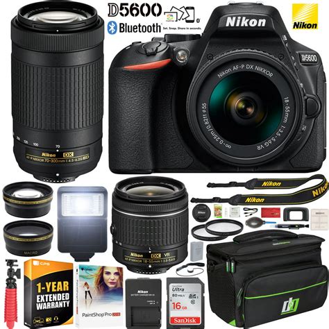 Nikon D5600 Dslr Wi Fi Digital Slr Camera With Double Zoom 2 Lens Kit