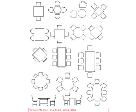 Furniture Blocks Dining Tables Imperial Detail Dwg File Cadbull