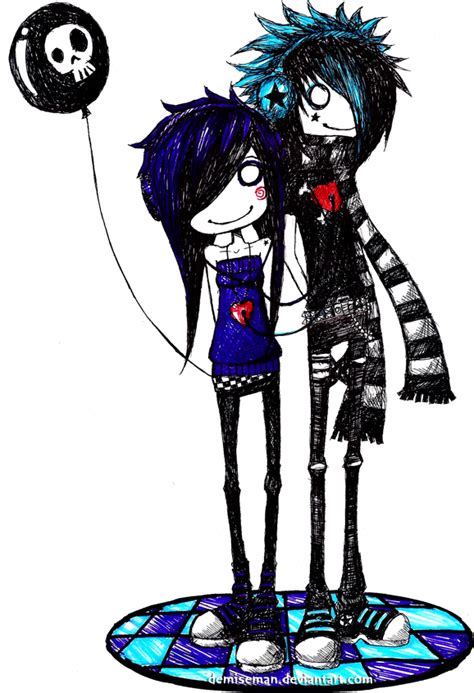 Cute Emo Couple Drawings Free Download On Clipartmag