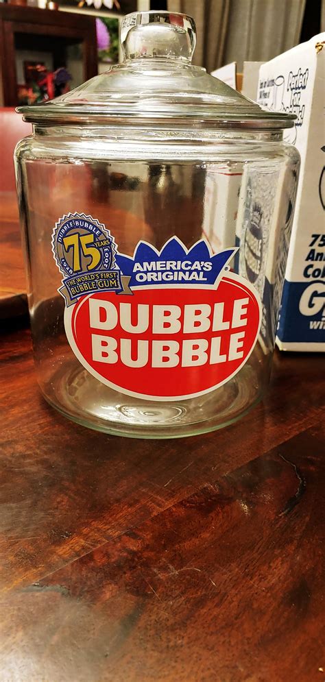 Raro Dubble Bubble Gum Glass Jar 75th Anniversary Etsy