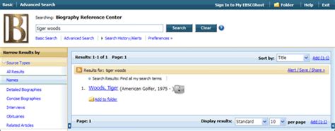 Biography Reference Center Basic Search