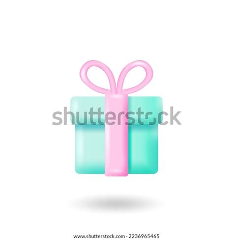 Turquoise Gift Box Pink Bow Vector Stock Vector Royalty Free