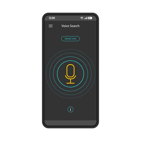 Speech Recognition Smartphone Interface Vector Template Mobile App