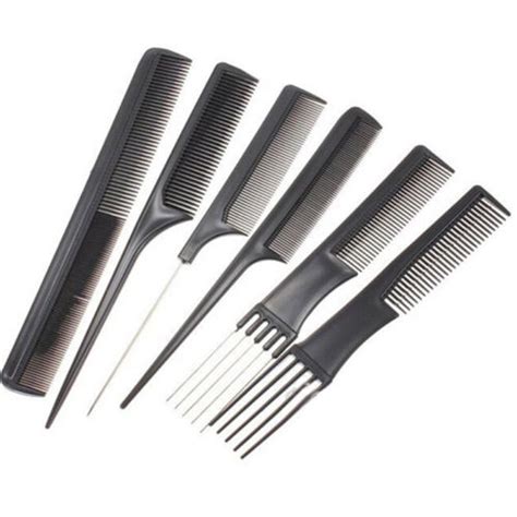 10pcs Black Pro Hair Styling Hairdre Brush Combs Plastic Barbers Brush