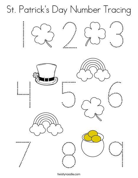 Saint patrick's day coloring book. St Patrick's Day Number Tracing Coloring Page - Twisty ...