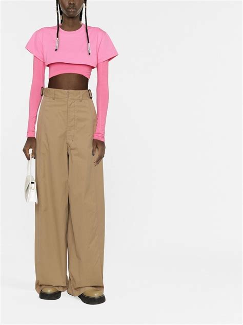 Jacquemus Cropped Long Sleeve Top Farfetch Cropped Long Sleeve Top