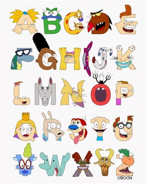 Mike Baboon Design Nickelodeon Alphabet
