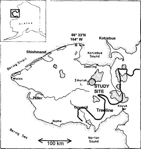 Map Of The Seward Peninsula Showing The Location Of Several 1977 Fires