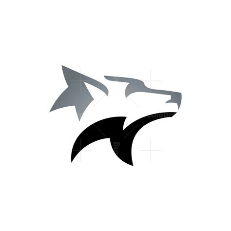 Wolf Logo Black Silver Wolf Head Logo Wolfpack Logo Wolf Emblem