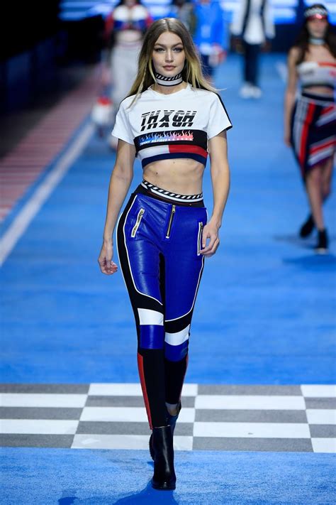 Gigi Hadid Hits The Racetrack For Tommy Hilfigers 2018 Milan Fashion