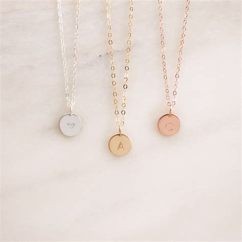 Original Initial Necklace Gold Silver Or Rose Gold Etsy