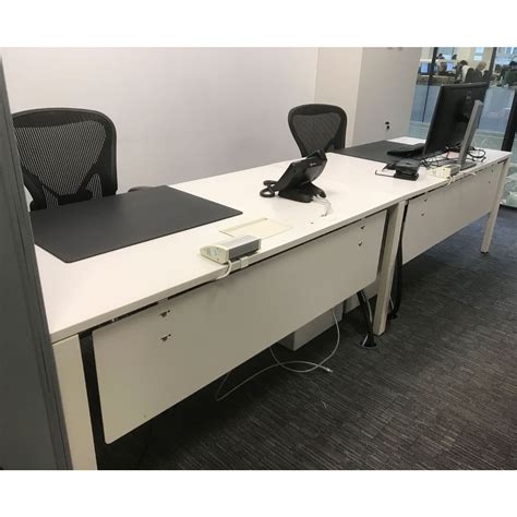 Vitra Workit Bench Desk With Screens White Multi Desk Office Desking