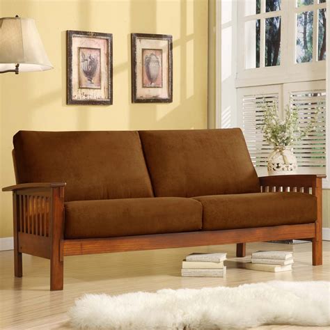 Mission & craftsman living room furniture sets(15). Oxford Creek Marlin Mission-Inspired Sofa in Rust ...