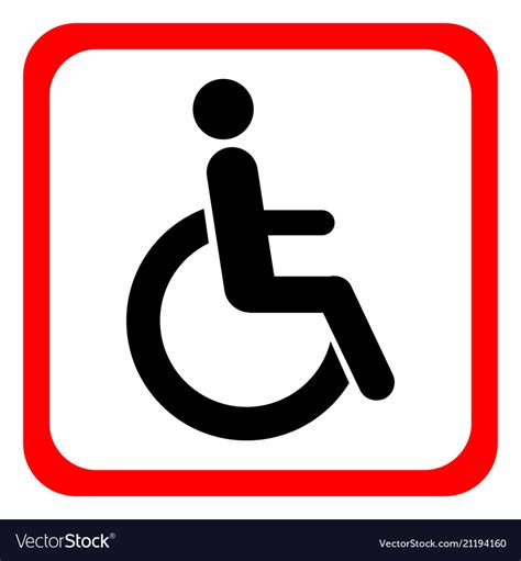 Disabled Wheelchair Icon Disable Symbol Logo Vector Image