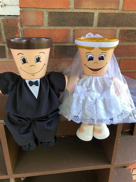 Create Your Own Bride And Groom Plant Pots Bride And Groom Planters