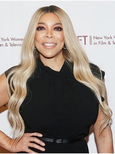 Lace Front Long Platinum Blonde Wavy Without Bangs Wendy Williams Wigs