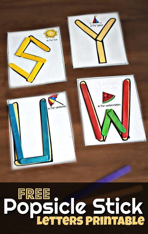 Free Popsicle Stick Alphabet Printable Super Cute Hands On Alphabet