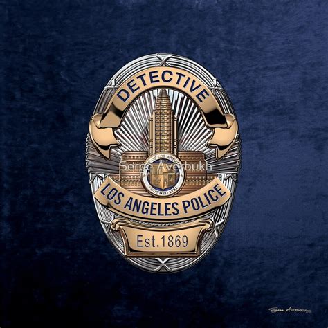 Los Angeles Police Department Lapd Detective Badge Over Blue Velvet