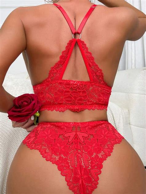 floral lace lingerie set shein usa